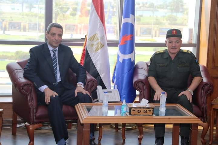 محافظ السويس يستقبل قائد الجيش الثالث الميداني ومدير الامن ورئيس الجامعة  السويس والقيادات التنفيذية