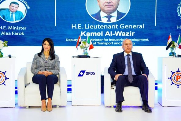 نائب رئيس مجلس الوزراء للتنمية الصناعية وزير الصناعة والنقل يشهد انطلاق فعاليات مؤتمر الإعلان عن إطلاق خط الرورو المصري/ الإيطالي بين مينائي (دمياط – تريستا)