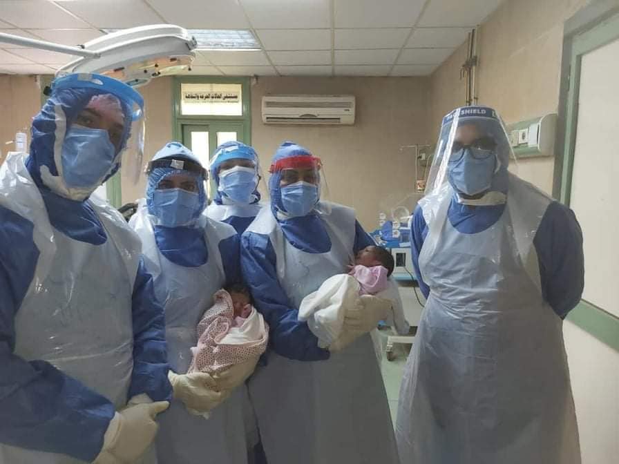 ولادة توأم لسيدة مصابة بفيروس كورونا بمستشفيات جامعة المنصورة