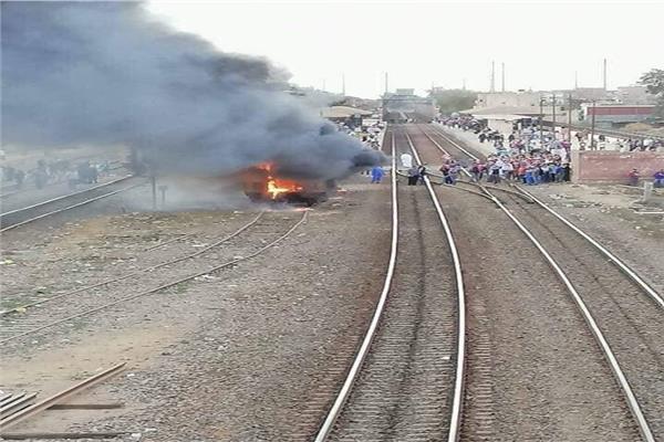 الحماية المدنية تسيطر على حريق في قطار كفر الزيات
