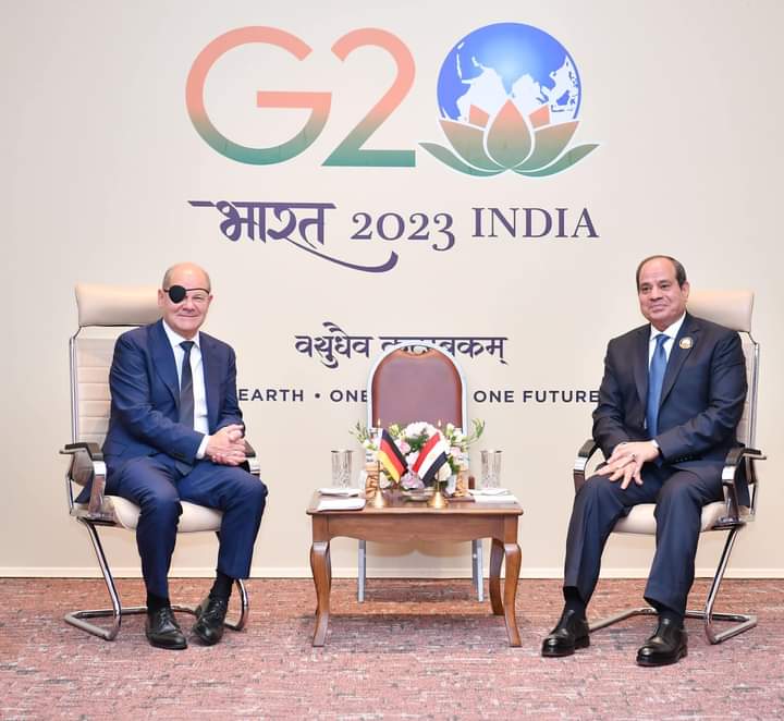 التقى السيد الرئيس عبد الفتاح السيسي اليوم مع المستشار الألماني أولاف شولتز، وذلك على هامش انعقاد قمة مجموعة العشرين بالهند