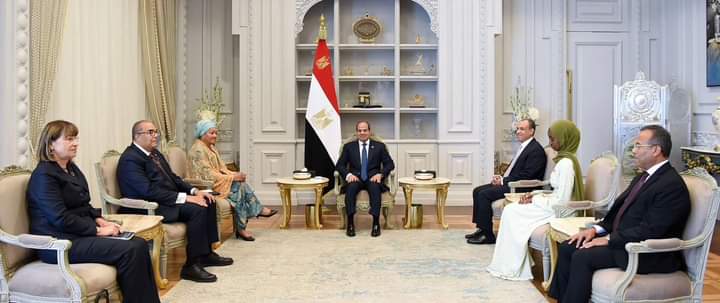 ▪️ الرئيس عبد الفتاح السيسي يستقبل السيدة 